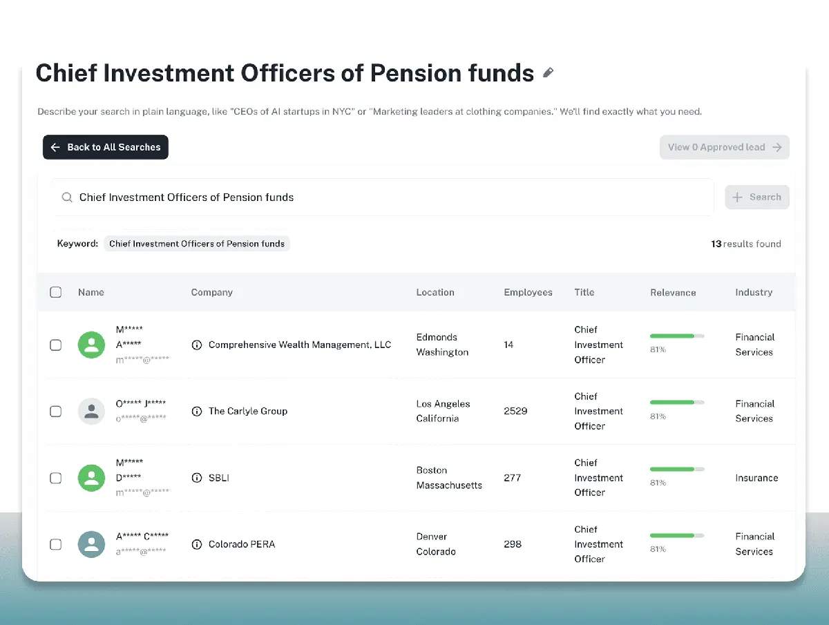 Real-time prospect discovery interface