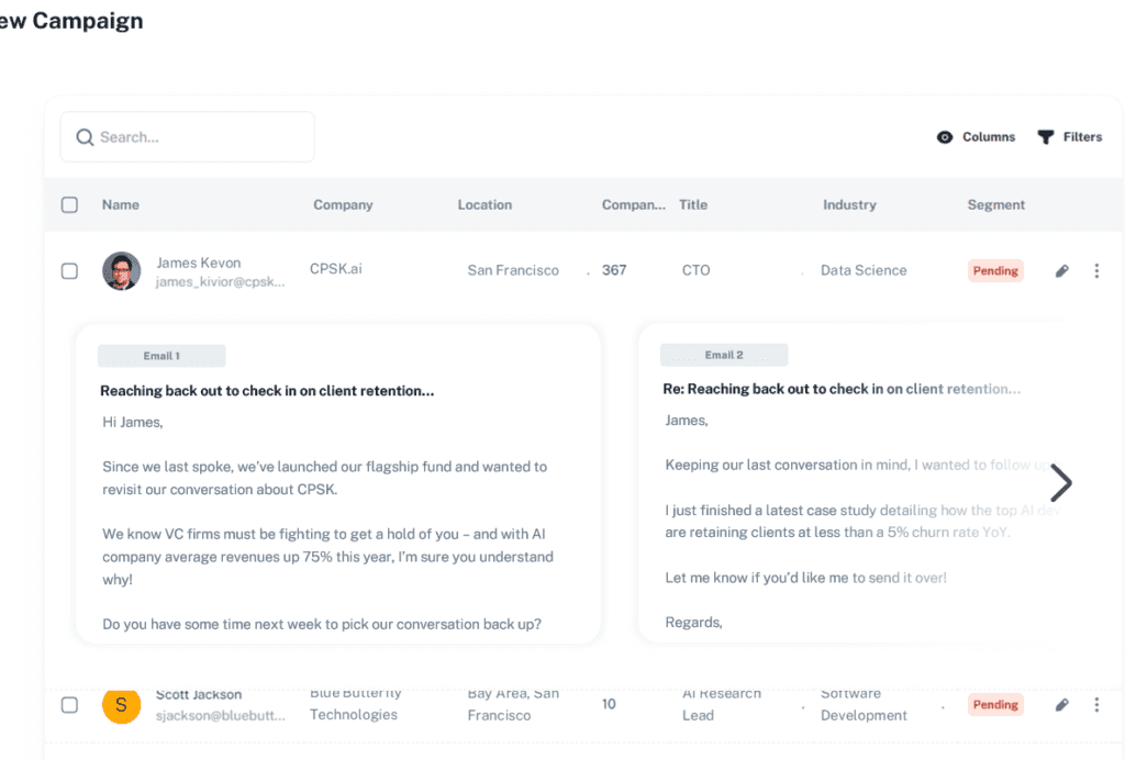 Personalized messaging interface